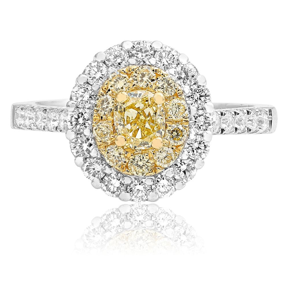 Oval Fancy Yellow Diamond Ring — view 1
