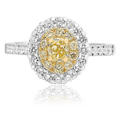 Oval Fancy Yellow Diamond Ring — view 1