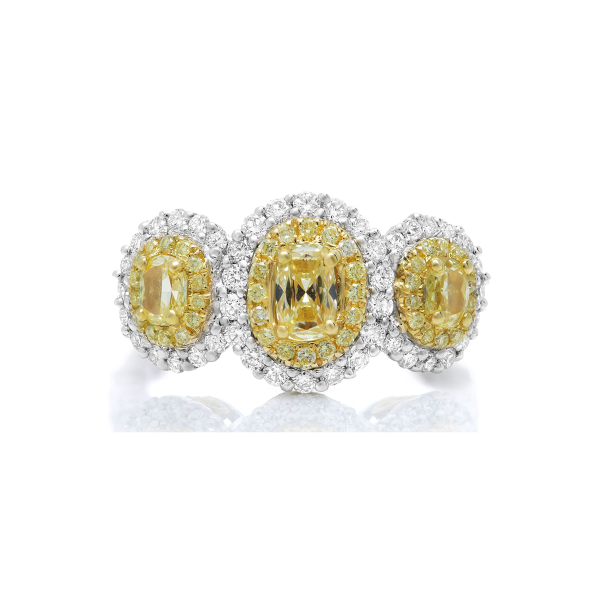 Oval Fancy Yellow Diamond Ring — view 1