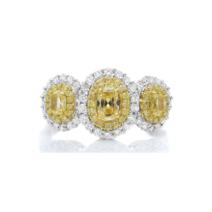 Oval Fancy Yellow Diamond Ring — view 1