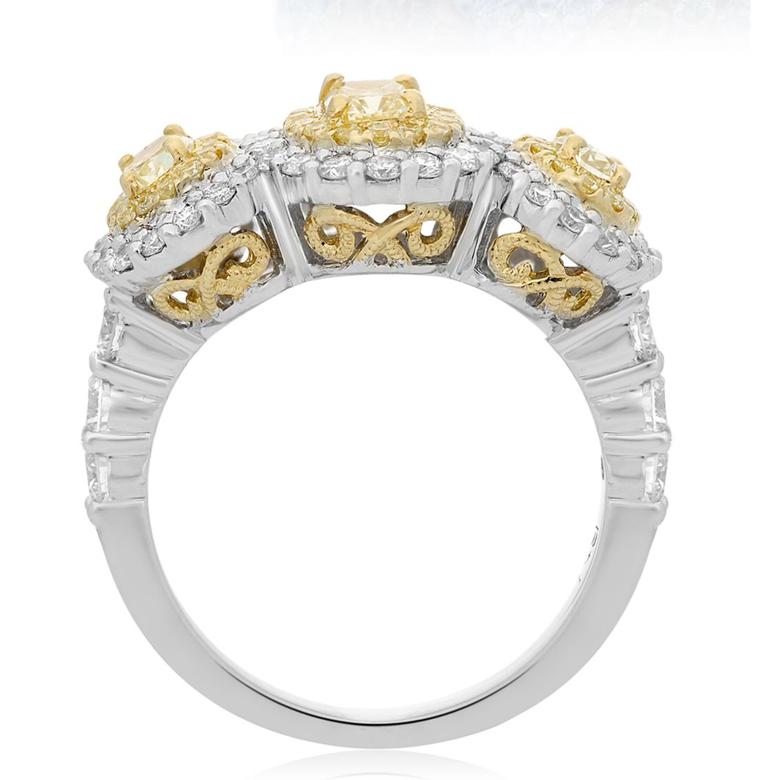 Oval Fancy Yellow Diamond Ring — view 2