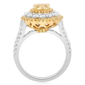 Heart Shape Fancy Yellow Diamond Ring — view 2