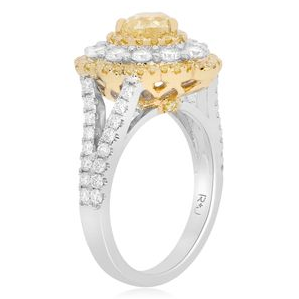 Heart Shape Fancy Yellow Diamond Ring — view 3