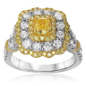 Flowering Cushion Cut Diamond Ring — view 1