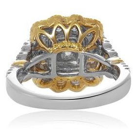 Flowering Cushion Cut Diamond Ring — view 3