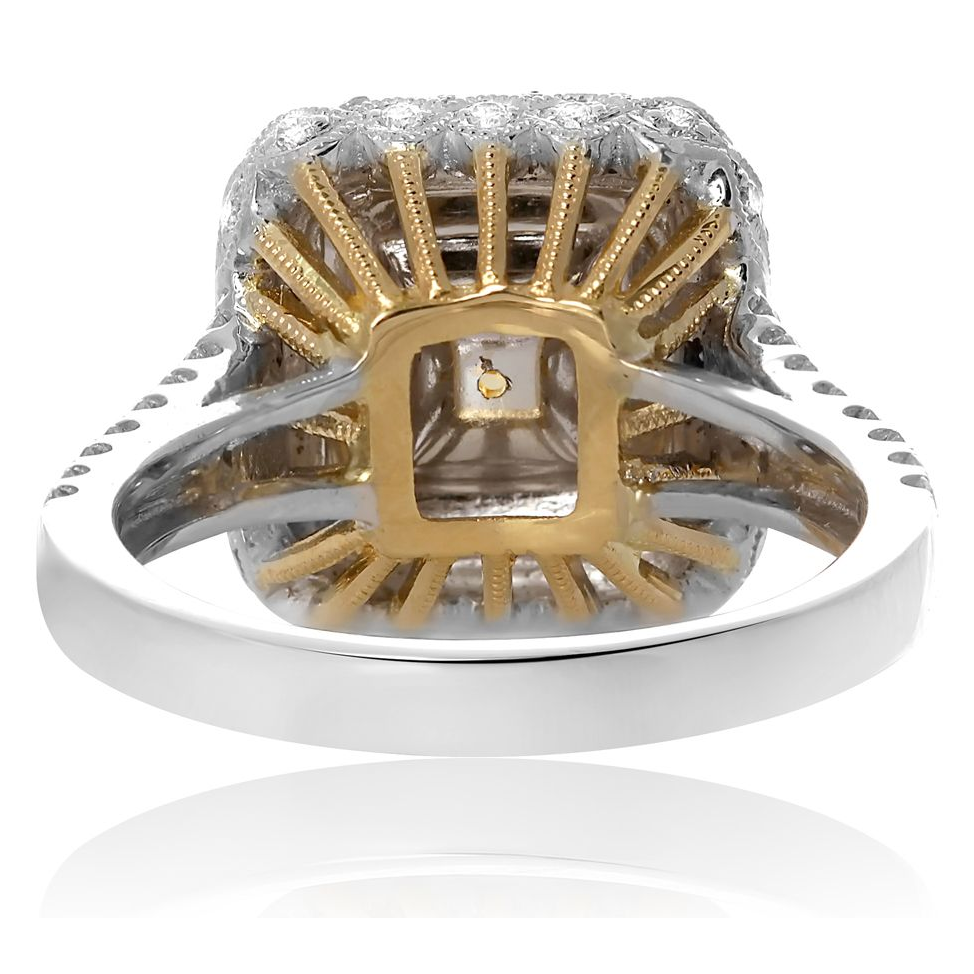 Split Shank Cushion Cut Diamond Ring — view 1