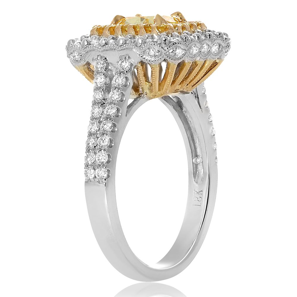 Split Shank Cushion Cut Diamond Ring — view 4