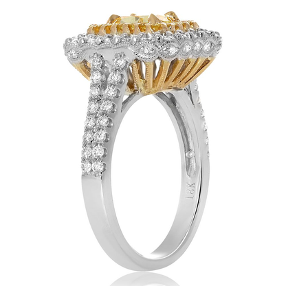 Split Shank Cushion Cut Diamond Ring — view 4