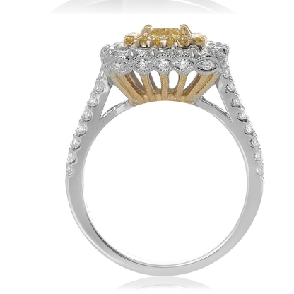Split Shank Cushion Cut Diamond Ring — view 3