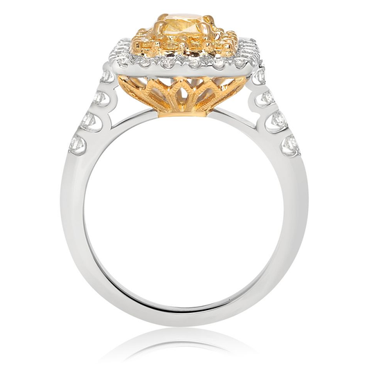 Radiant Fancy Yellow Diamond Ring — view 2