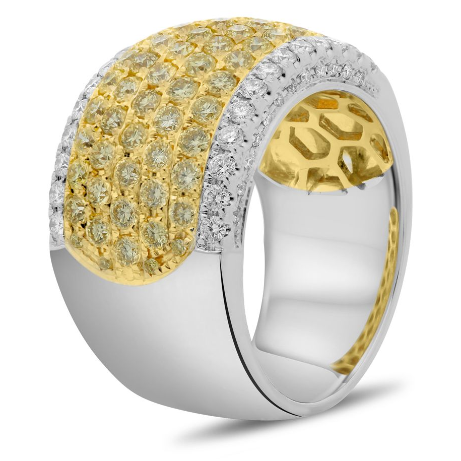 Round Fancy Yellow Diamond Ring — view 3