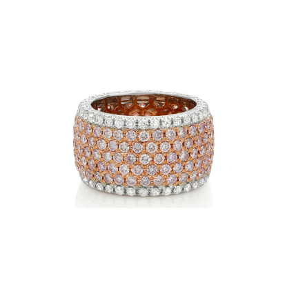 Wide White & Pink Diamond Eternity Band — view 1