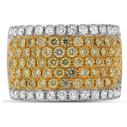 Seven Row Two Tone Diamond Band — view 1