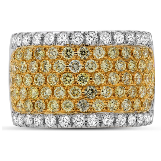 Seven Row Two Tone Diamond Band — view 1