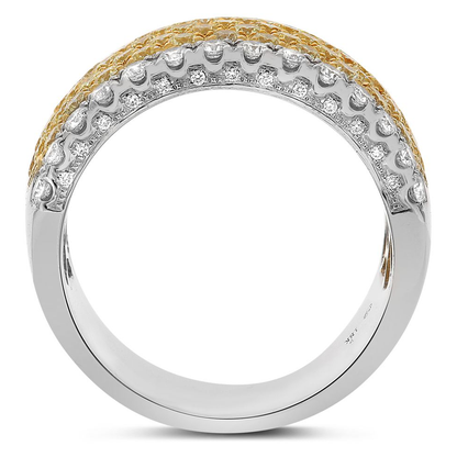 Seven Row Two Tone Diamond Band — view 2
