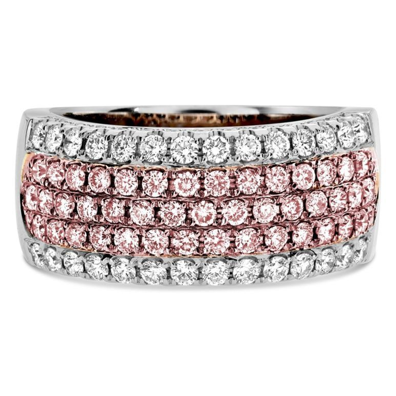 Five Row Two Tone Diamond Band — view 1