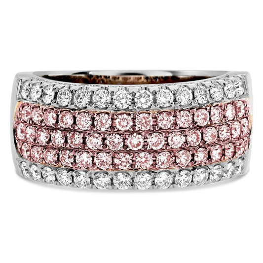 Five Row Two Tone Diamond Band — view 1