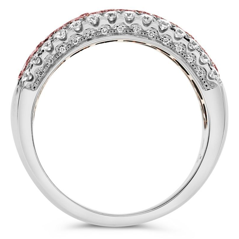Five Row Two Tone Diamond Band — view 2