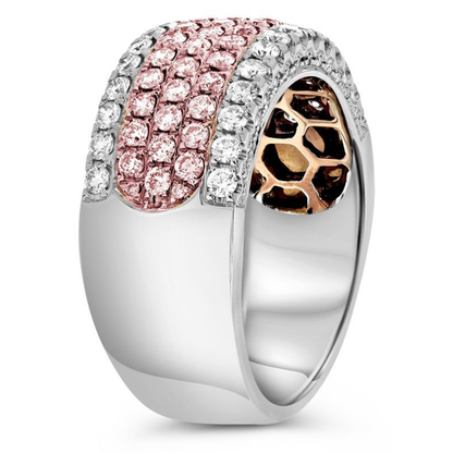 Five Row Two Tone Diamond Band — view 3