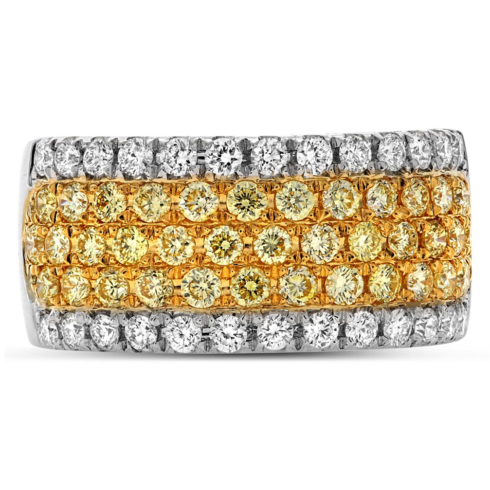 Five Row Two Tone Diamond Band — view 1