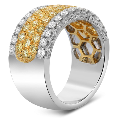 Five Row Two Tone Diamond Band — view 3