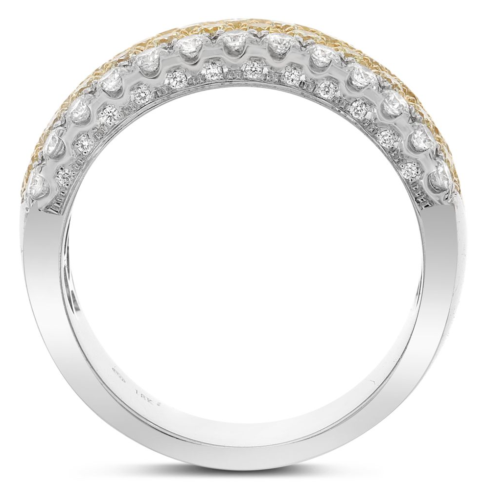 Five Row Two Tone Diamond Band — view 2