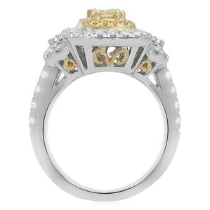 Radiant Fancy Yellow Diamond Ring — view 2