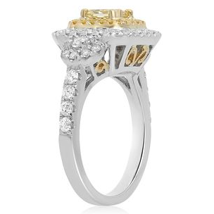 Radiant Fancy Yellow Diamond Ring — view 3