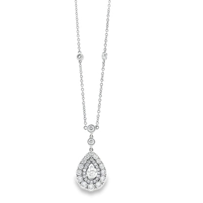 White Gold Necklace With Pear-Shaped
