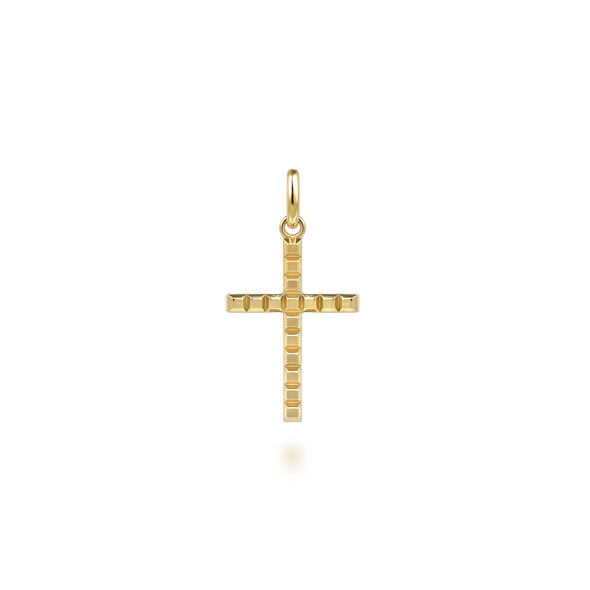 14K Yellow Gold Square Station Mini Cross Pendant — Gabriel & Co. PCM20021Y4JJJ