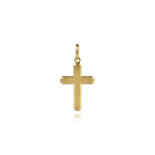 14K Yellow Gold Cross Pendant — Gabriel & Co. PCM20040Y4JJJ