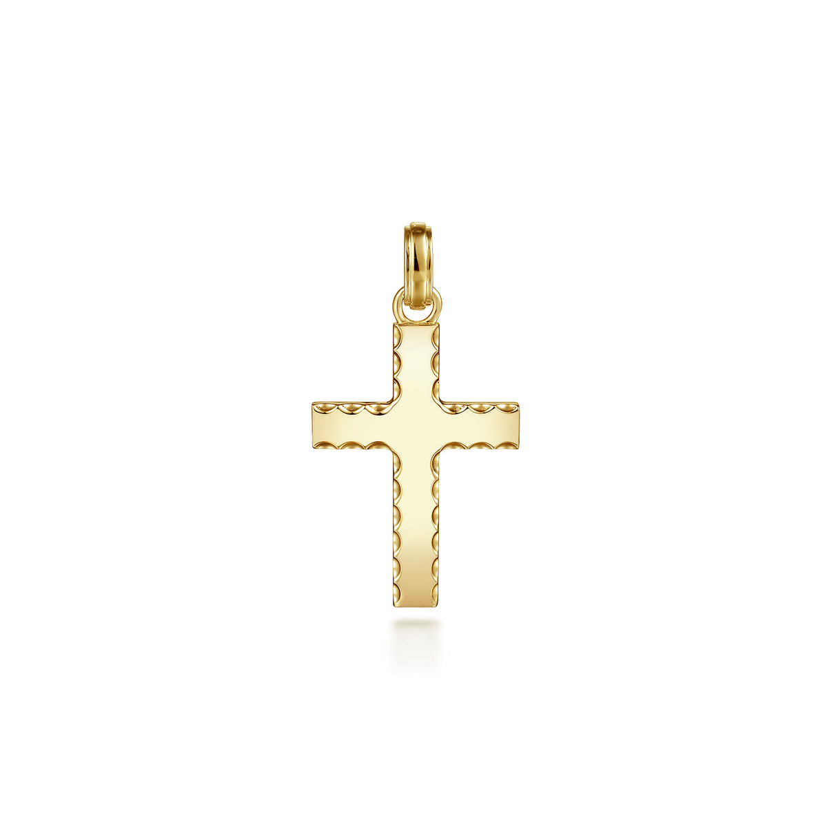 14K Yellow Gold Cross Pendant with Beveled Trim — Gabriel & Co. PCM6534Y4JJJ