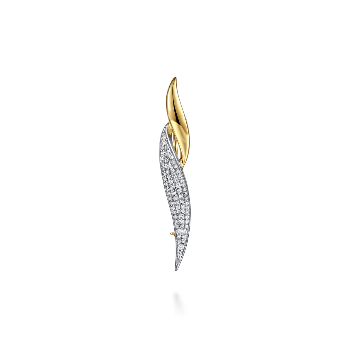 14K White & Yellow Gold Pave Diamond Bypass Pin — Gabriel & Co. PN7676M45JJ
