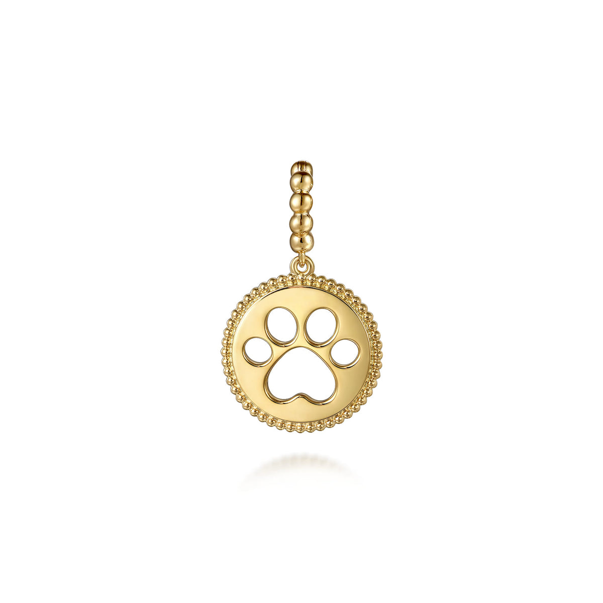 14K Yellow Plain Gold Bujukan Paw Print Medallin Pendant with Detachable Bail — Gabriel & Co. PT7557Y4JJJ