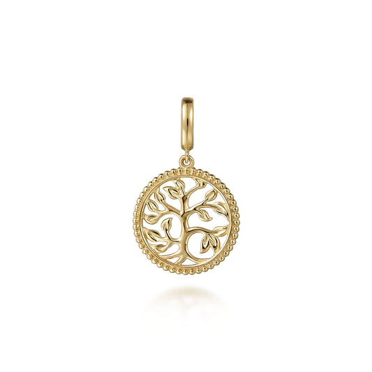 14K Yellow Plain Gold Bujukan Tree of Life Medallion Pendant with Detachable Bail — Gabriel & Co. PT7562Y4JJJ