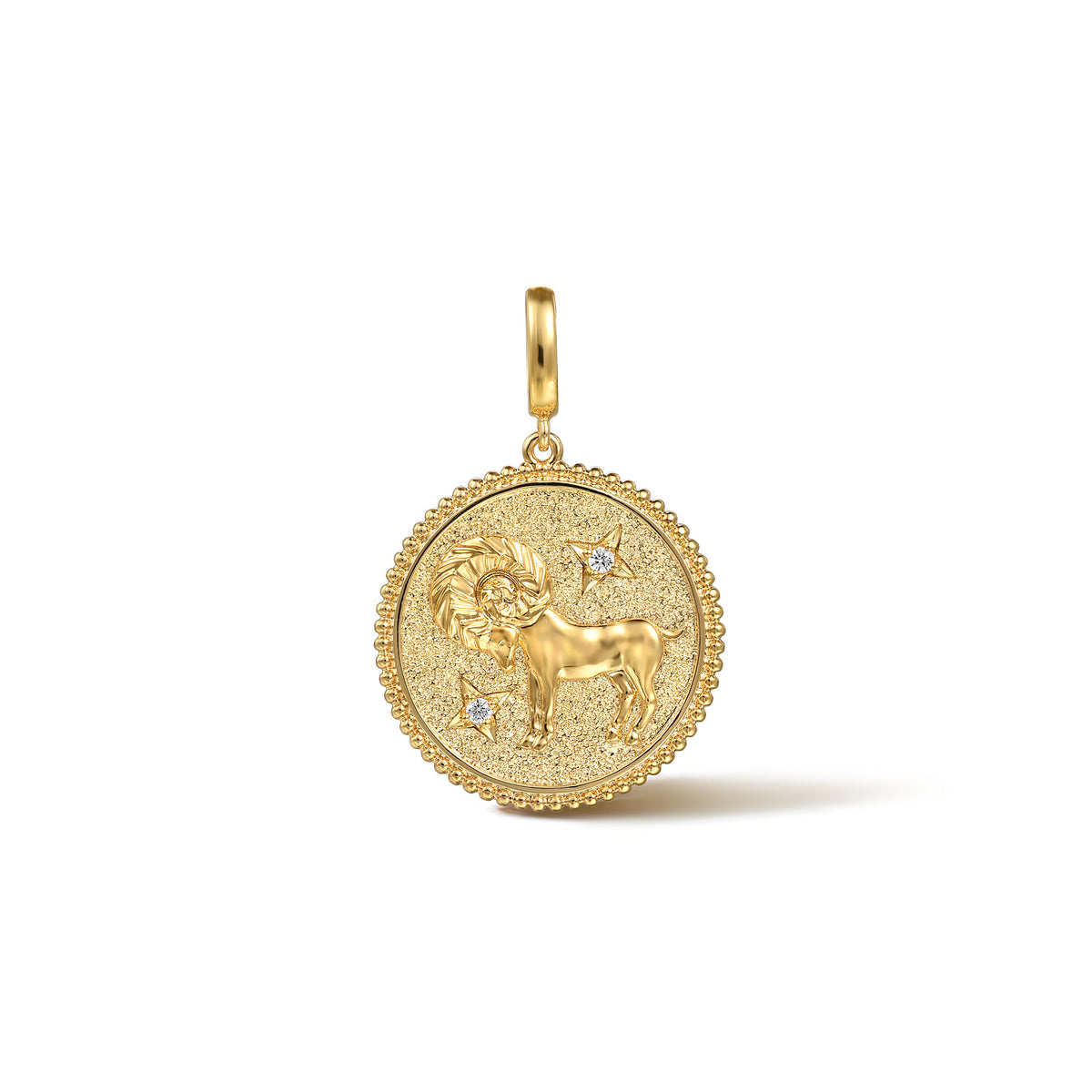 14K Yellow Gold Diamond Bujukan Aries Medallion Pendant with Detachable Bail — Gabriel & Co. PT7567Y45JJ