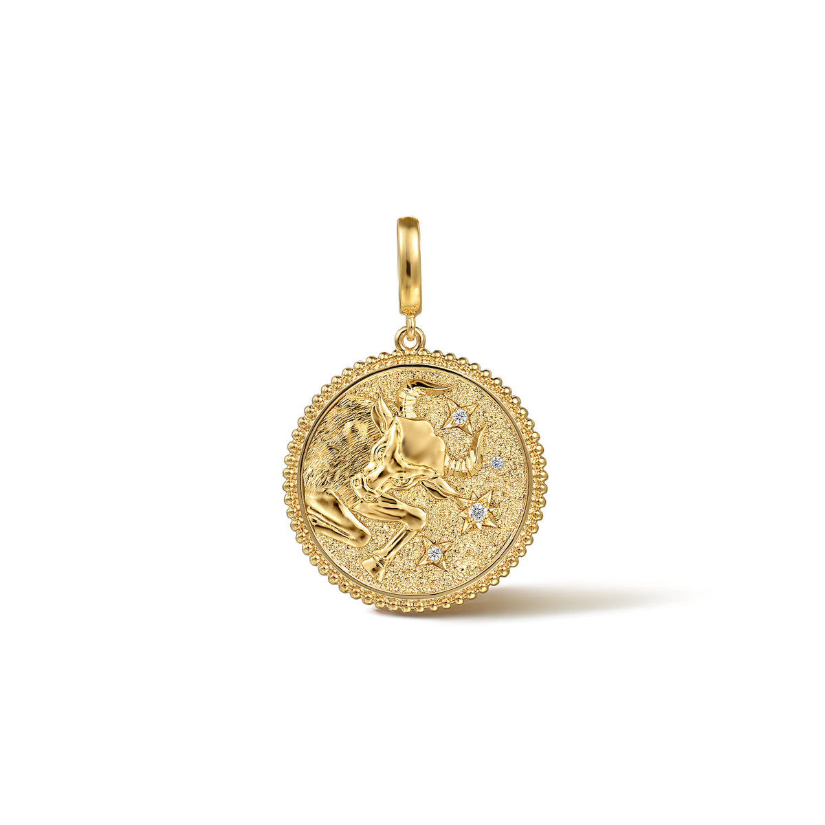 14K Yellow Gold Diamond Bujukan Taurus Medallion Pendant with Detachable Bail — Gabriel & Co. PT7568Y45JJ