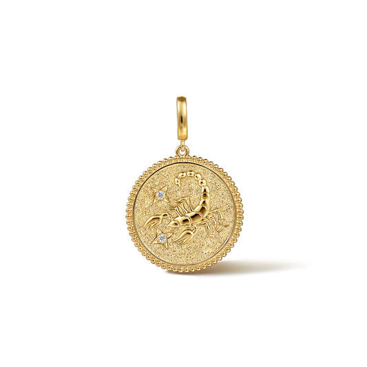 14K Yellow Gold Diamond Bujukan Scorpio Medallion Pendant with Detachable Bail — Gabriel & Co. PT7574Y45JJ