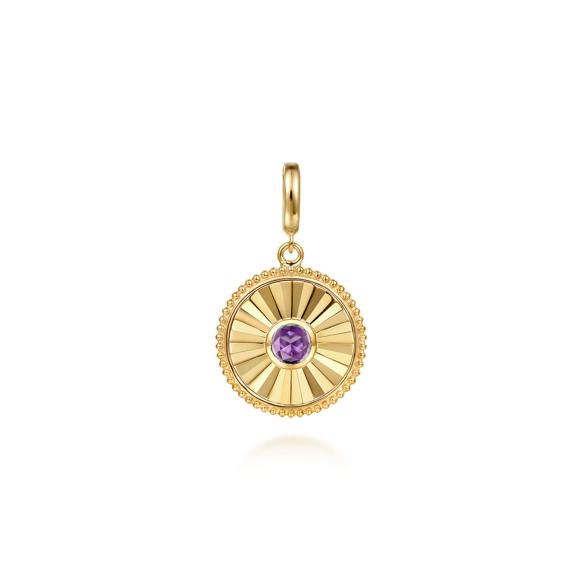 14K Yellow Gold Bujukan Amethyst Medallion Pendant with Detachable Bail — Gabriel & Co. PT7653Y4JAM