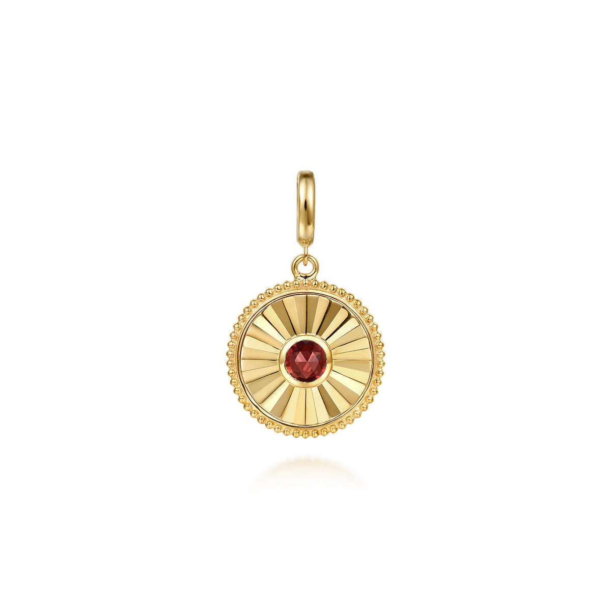 14K Yellow Gold Bujukan Garnet Medallion Pendant with Detachable Bail — Gabriel & Co. PT7653Y4JGN