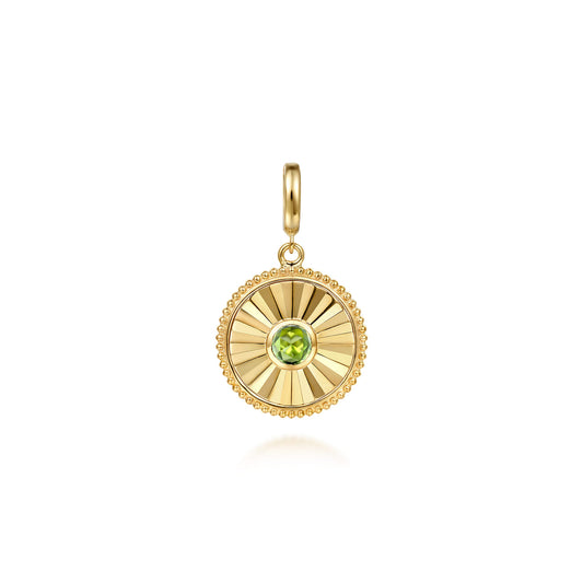 14K Yellow Gold Bujukan Peridot Medallion Pendant with Detachable Bail — Gabriel & Co. PT7653Y4JPE