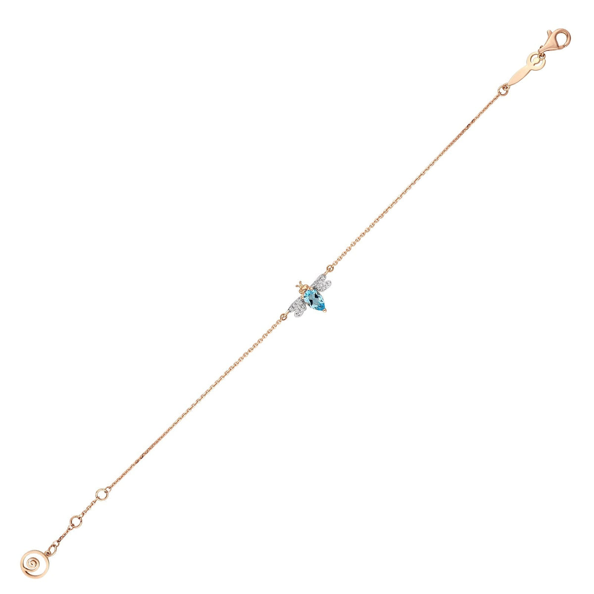 Bee Goddess Queen Bee Bella Gold Diamond Blue Topaz Bracelet