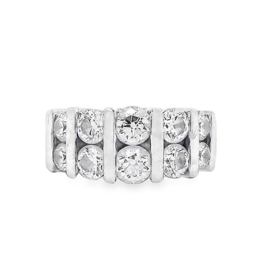 Platinum Ring with Round Diamonds