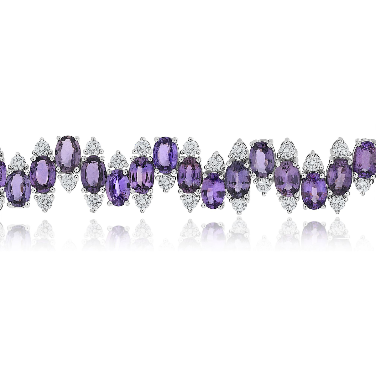 Oval Purple Sapphire Bracelet — view 2