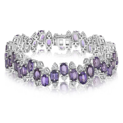Oval Purple Sapphire Bracelet — view 1