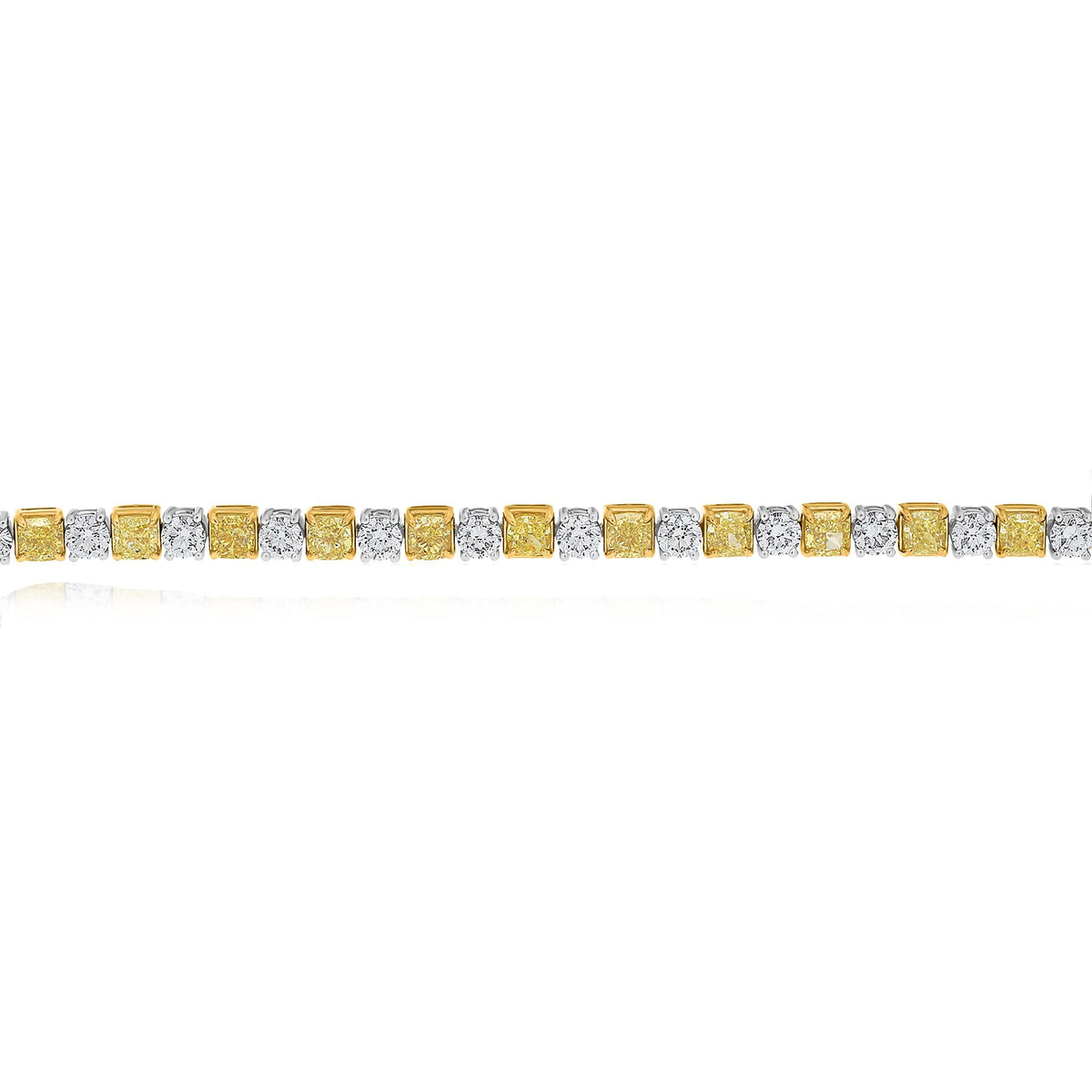 Cushion Fancy Yellow Diamond Bracelet — view 2