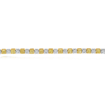 Cushion Fancy Yellow Diamond Bracelet — view 2