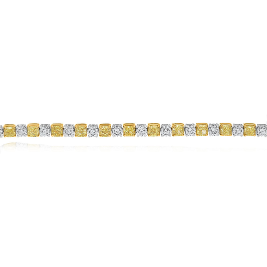 Cushion Fancy Yellow Diamond Bracelet — view 2