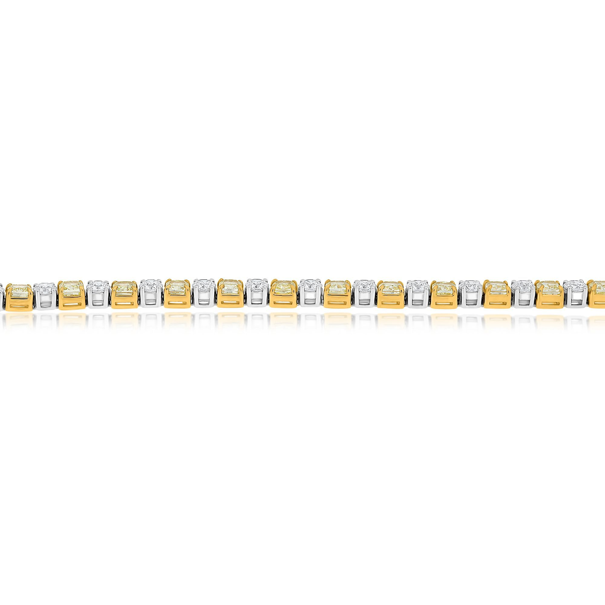 Cushion Fancy Yellow Diamond Bracelet — view 3