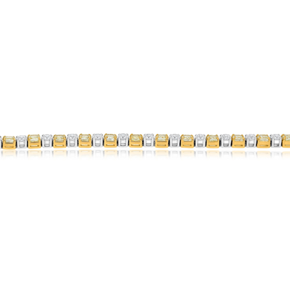 Cushion Fancy Yellow Diamond Bracelet — view 3